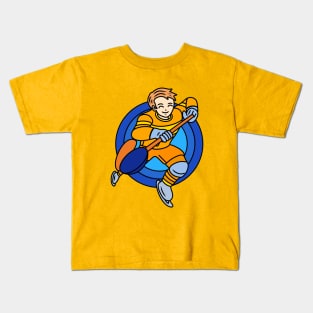 Cartoon ice hockey boy Kids T-Shirt